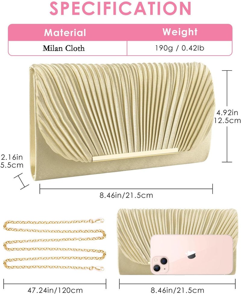 TINDTOP Clutch Purses for Women Evening Handbags for Formal Wedding Party Cocktail Prom Crossbody Shoulder Envelope Bag - Image 2